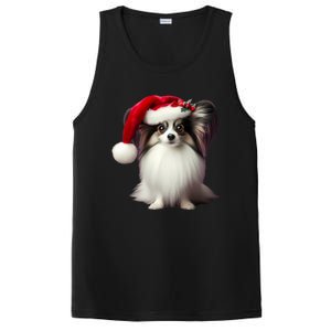 Papillion With Santa Hat Christmas Xmas Dog Owner Mom Dad Funny Gift PosiCharge Competitor Tank