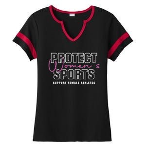 Protect Women Sports Support Female Athletes Ladies Halftime Notch Neck Tee