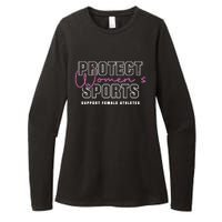 Protect Women Sports Support Female Athletes Womens CVC Long Sleeve Shirt