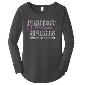 Protect Women Sports Support Female Athletes Women's Perfect Tri Tunic Long Sleeve Shirt