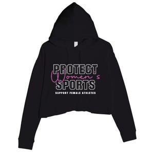 Protect Women Sports Support Female Athletes Crop Fleece Hoodie