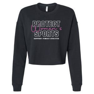 Protect Women Sports Support Female Athletes Cropped Pullover Crew