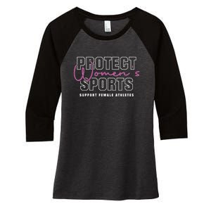 Protect Womens Sports Support Female Athletes Women's Tri-Blend 3/4-Sleeve Raglan Shirt