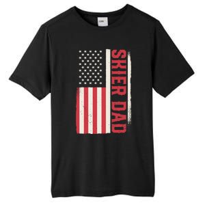 Patriotic Winter Ski Skiing Skier Dad American Flag Gift Tall Fusion ChromaSoft Performance T-Shirt