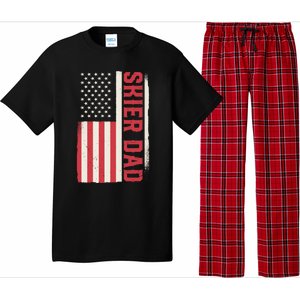 Patriotic Winter Ski Skiing Skier Dad American Flag Gift Pajama Set