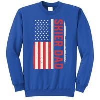 Patriotic Winter Ski Skiing Skier Dad American Flag Gift Sweatshirt