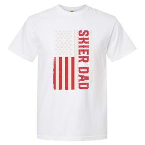 Patriotic Winter Ski Skiing Skier Dad American Flag Gift Garment-Dyed Heavyweight T-Shirt