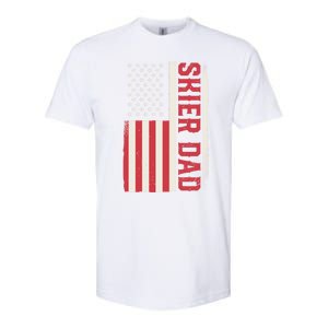 Patriotic Winter Ski Skiing Skier Dad American Flag Gift Softstyle CVC T-Shirt