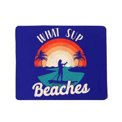 Paddleboard What Sup Beaches Girl Vintage Retro Sunset Gift Mousepad