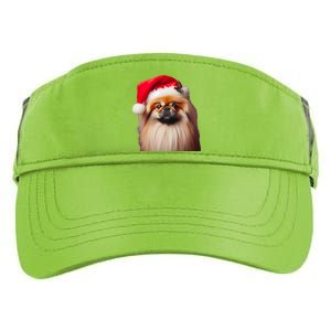 Pekingese With Santa Hat Christmas Dog Owner Lover Xmas Mom Gift Adult Drive Performance Visor