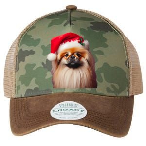 Pekingese With Santa Hat Christmas Dog Owner Lover Xmas Mom Gift Legacy Tie Dye Trucker Hat