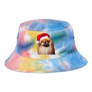 Pekingese With Santa Hat Christmas Dog Owner Lover Xmas Mom Gift Tie Dye Newport Bucket Hat