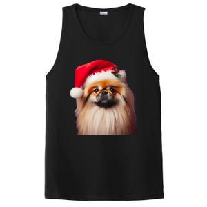 Pekingese With Santa Hat Christmas Dog Owner Lover Xmas Mom Gift PosiCharge Competitor Tank