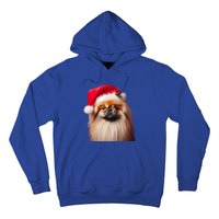 Pekingese With Santa Hat Christmas Dog Owner Lover Xmas Mom Gift Hoodie