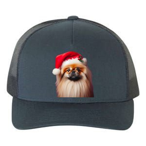 Pekingese With Santa Hat Christmas Dog Owner Lover Xmas Mom Gift Yupoong Adult 5-Panel Trucker Hat