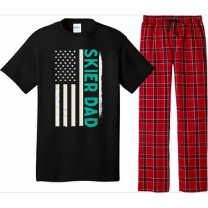 Patriotic Winter Ski Skiing Skier Dad American Flag Gift Pajama Set