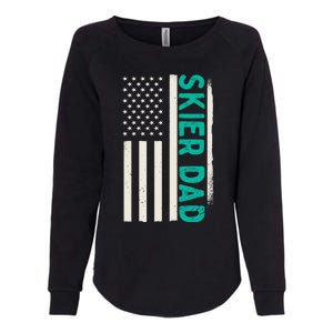 Patriotic Winter Ski Skiing Skier Dad American Flag Gift Womens California Wash Sweatshirt