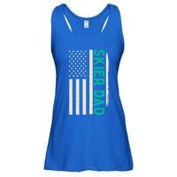 Patriotic Winter Ski Skiing Skier Dad American Flag Gift Ladies Essential Flowy Tank