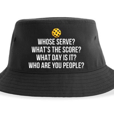 Pickleball Whose Serve Whats The Score Funny Pickleballs Gift Sustainable Bucket Hat