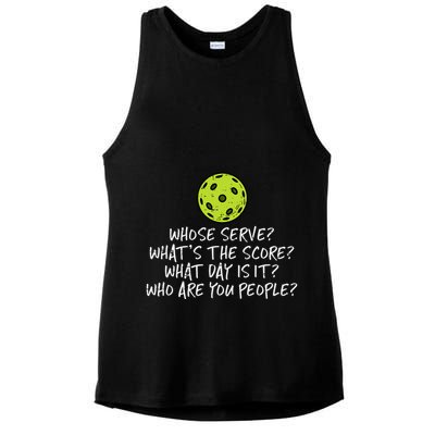 Pickleball Whose Serve Whats Score Pickle Ball Ladies PosiCharge Tri-Blend Wicking Tank