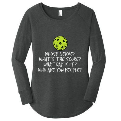 Pickleball Whose Serve Whats Score Pickle Ball Women's Perfect Tri Tunic Long Sleeve Shirt