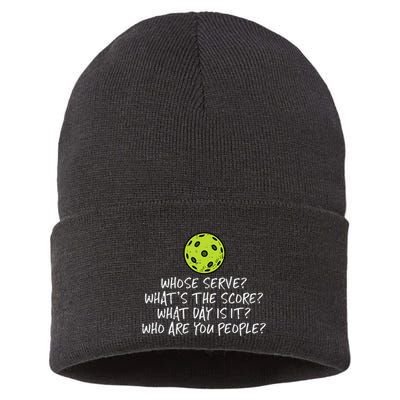 Pickleball Whose Serve Whats Score Pickle Ball Sustainable Knit Beanie