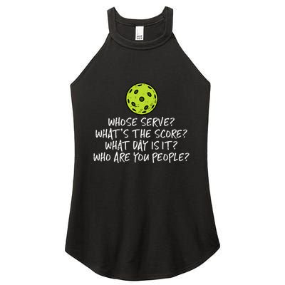 Pickleball Whose Serve Whats Score Pickle Ball Women's Perfect Tri Rocker Tank