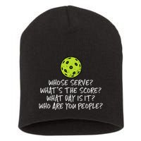 Pickleball Whose Serve Whats Score Pickle Ball Short Acrylic Beanie