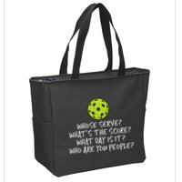 Pickleball Whose Serve Whats Score Pickle Ball Zip Tote Bag