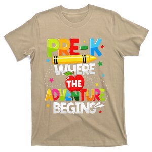 PreK Where The Adventure Begins Back To School Teacher T-Shirt