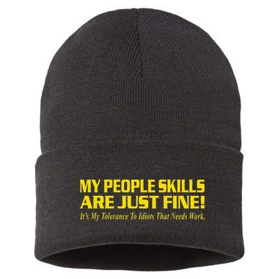 People Who Tolerate Me On A Daily Basis Sarcastic Funny Sustainable Knit Beanie
