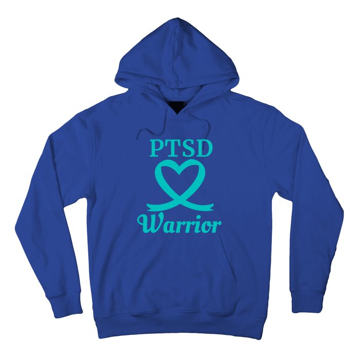 Ptsd Warrior Teal Heart Ribbon Gift Hoodie