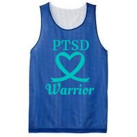 Ptsd Warrior Teal Heart Ribbon Gift Mesh Reversible Basketball Jersey Tank