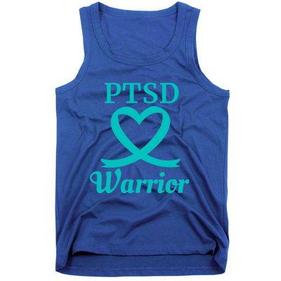 Ptsd Warrior Teal Heart Ribbon Gift Tank Top