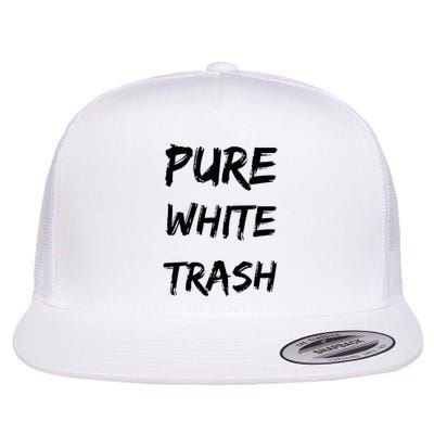 Pure White Trash Flat Bill Trucker Hat
