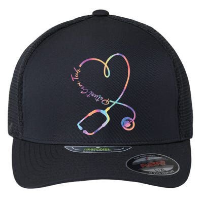 Pct Week Tie Dye Stethoscope Heart Patient Care Technician Gift Flexfit Unipanel Trucker Cap