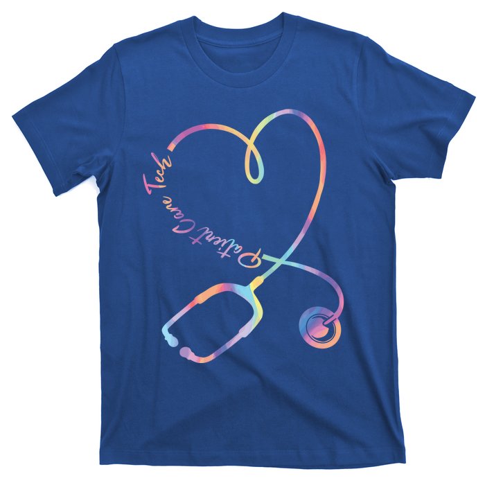 Pct Week Tie Dye Stethoscope Heart Patient Care Technician Gift T-Shirt