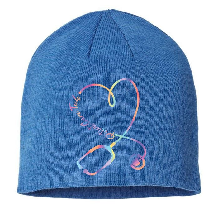 Pct Week Tie Dye Stethoscope Heart Patient Care Technician Gift Sustainable Beanie