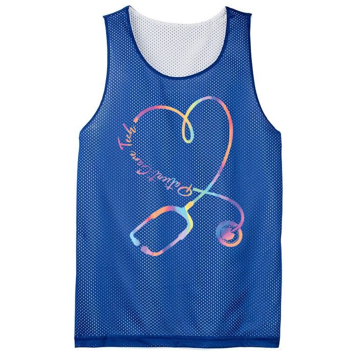 Pct Week Tie Dye Stethoscope Heart Patient Care Technician Gift Mesh Reversible Basketball Jersey Tank