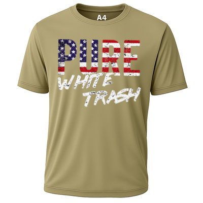 Pure White Trash Funny Redneck American Flag Performance Shirt