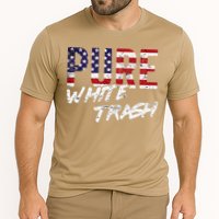 Pure White Trash Funny Redneck American Flag Cooling Performance Crew T-Shirt