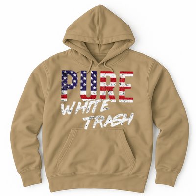 Pure White Trash Funny Redneck American Flag Hoodie