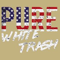 Pure White Trash Funny Redneck American Flag Long Sleeve Shirt