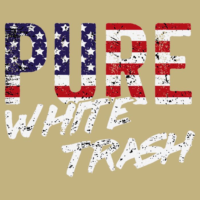 Pure White Trash Funny Redneck American Flag Long Sleeve Shirt