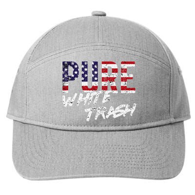 Pure White Trash Funny Redneck American Flag 7-Panel Snapback Hat