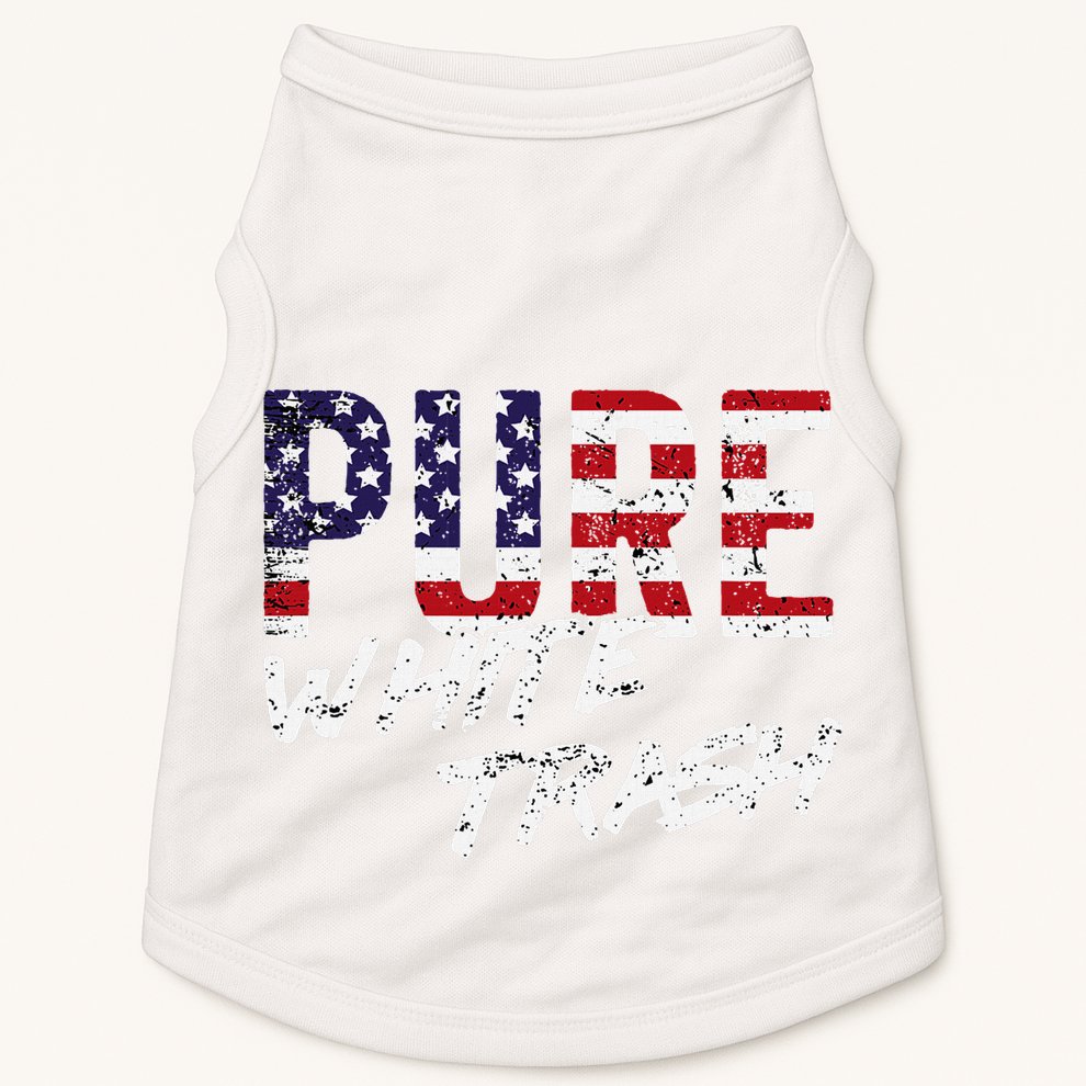 Pure White Trash Funny Redneck American Flag Doggie Tank