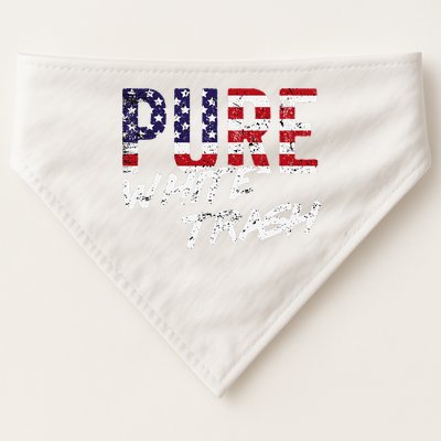 Pure White Trash Funny Redneck American Flag USA-Made Doggie Bandana