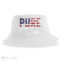 Pure White Trash Funny Redneck American Flag Sustainable Bucket Hat