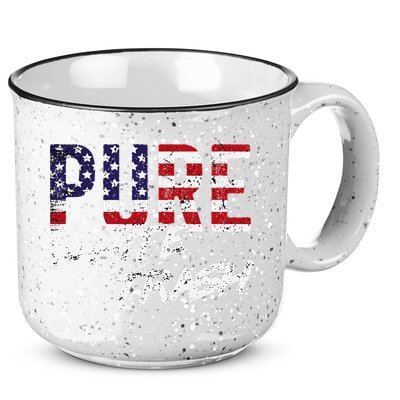 Pure White Trash Funny Redneck American Flag 15oz Campfire Ceramic Mug