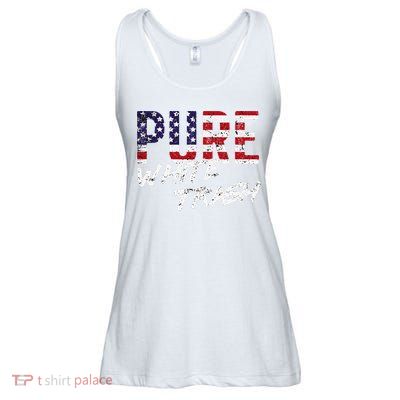 Pure White Trash Funny Redneck American Flag Ladies Essential Flowy Tank